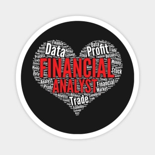 Financial Analyst Heart Shape Word Cloud Design graphic Magnet
